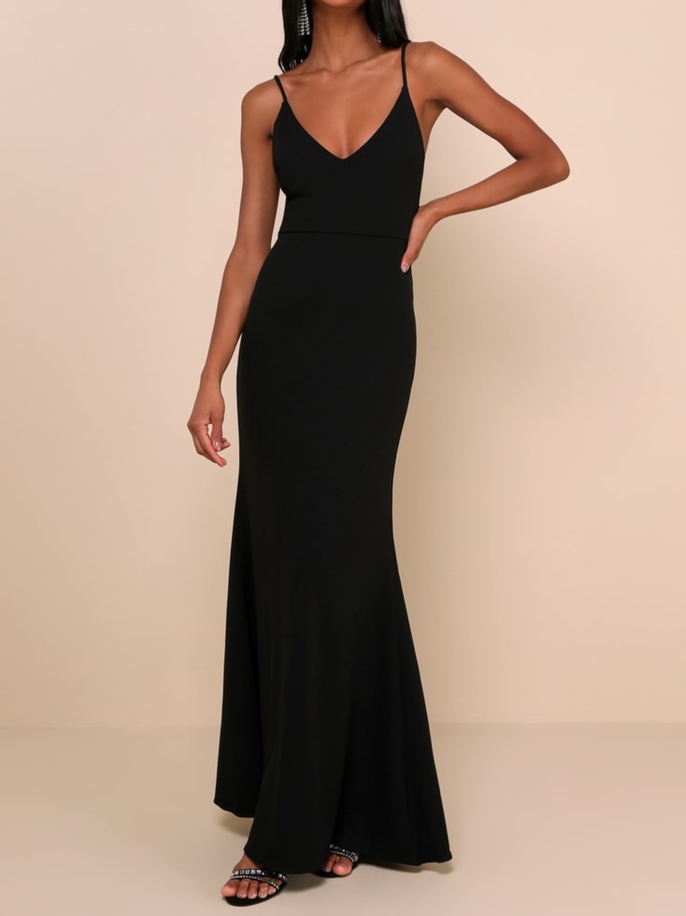Lulus Infinite Glory Black Maxi Dress Size Small Evening Cocktail Formal.  22